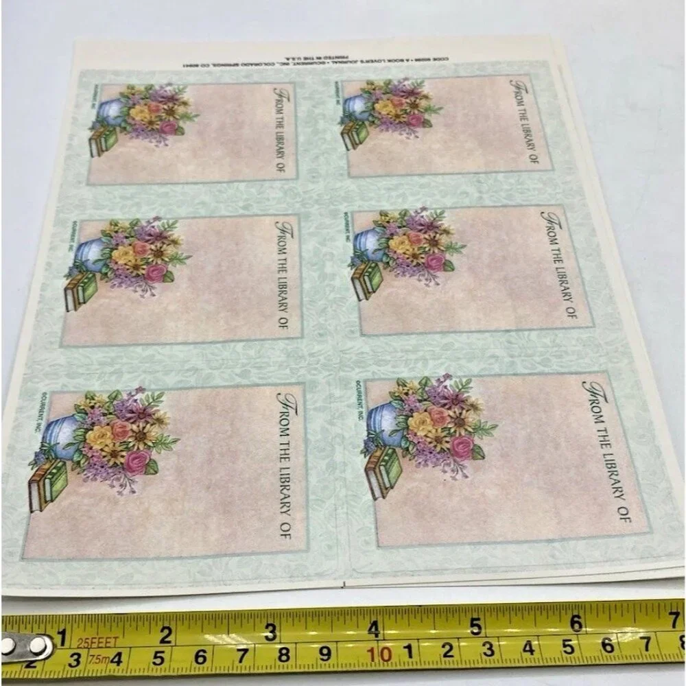Vintage Book Plates & Bookmarks From The  Library Of  Current Inc USA Floral
